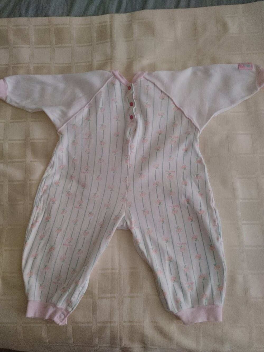 Vintage Baby Dior Pink & White One Piece Outfit